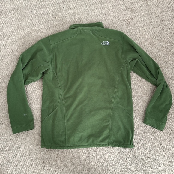 Green North Face Fill Zip Fleece - Picture 2 of 6